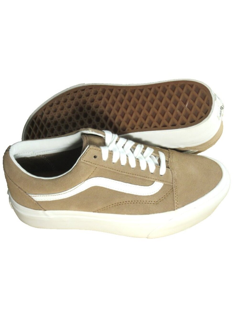 Vans Women's Old Skool Stackform Suede Burro True White Platform Shoes Sizes NIB - Picture 3 of 7